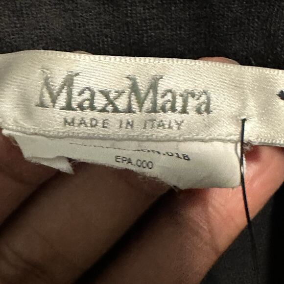 Max Mara Women 8 Skirt Pencil Gathered White Tag Summer Wool Black - Picture 3 of 6